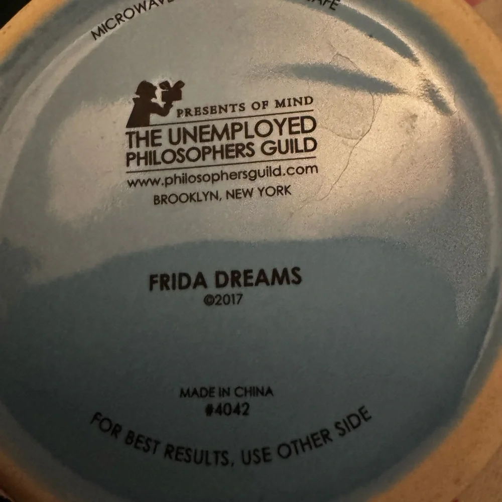 Unemployed Philosopher’s Frida Kahlo Coffee Mug “Frida Dreams” With Monkeys - Picture 7 of 7